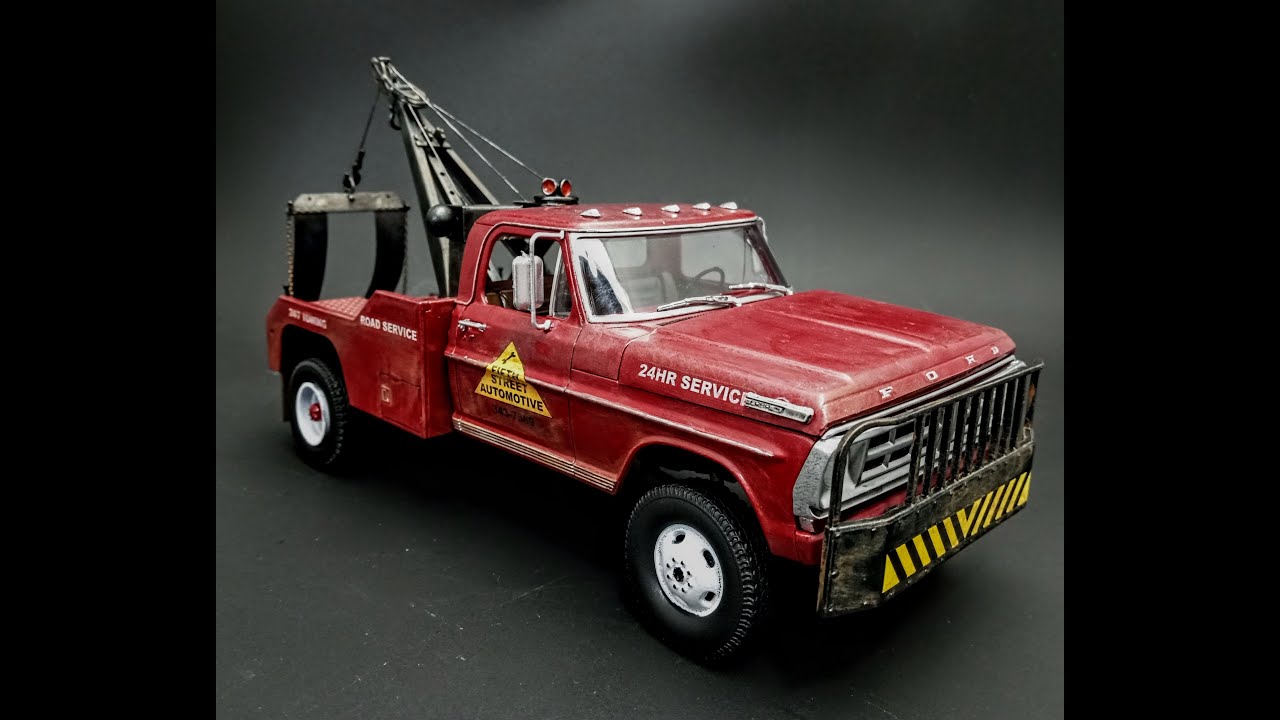 NEW FIRST BUILD! 1972 Ford F350 Tow Truck 390 V8 1/25 Scale Model Kit Build How To Assemble Weather
