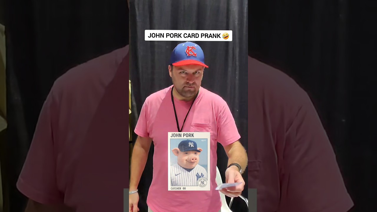 I planted a John Pork card at his table. 🤣  #sportscards #prank #johnporkmeme #nba #nfl #mlb