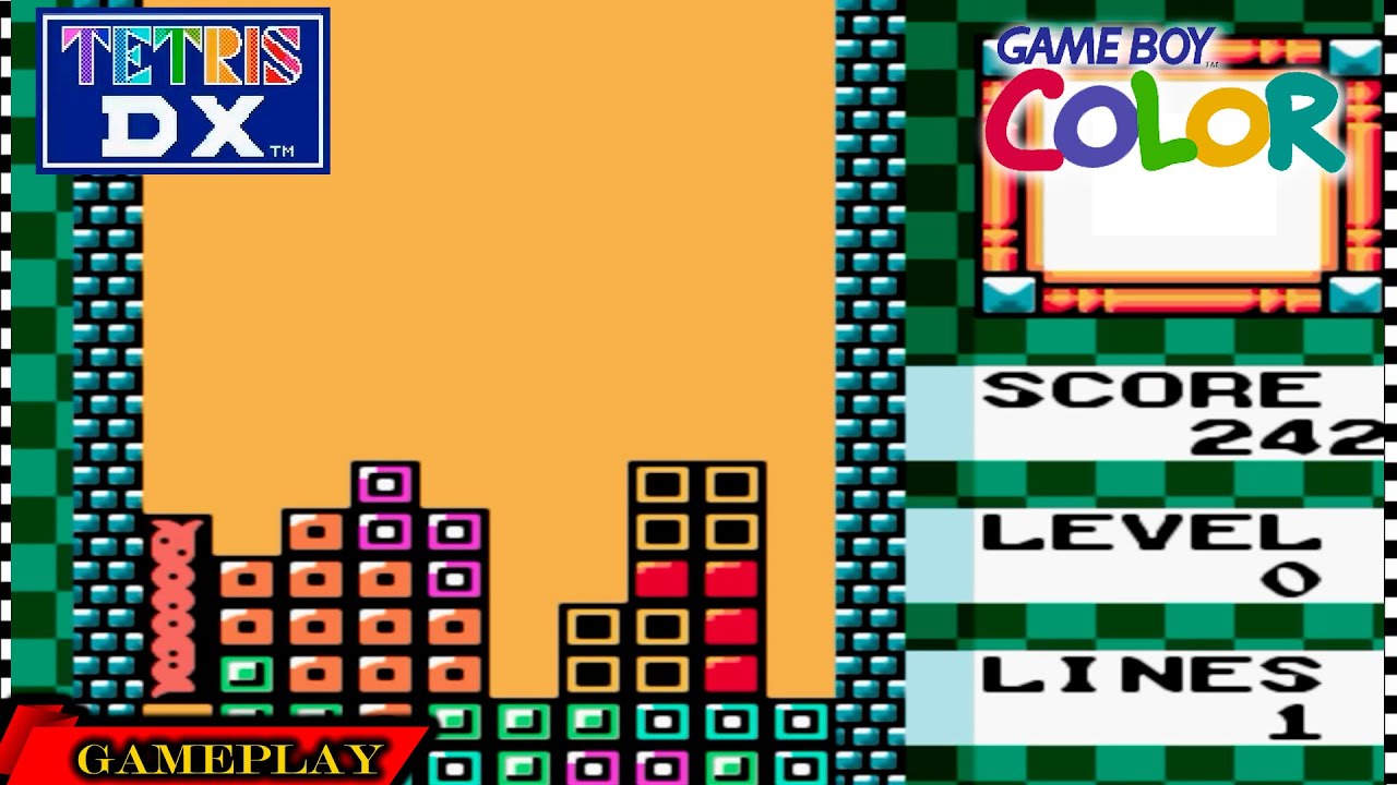 Nintendo Game Boy Color Gameplay: Tetris Dx (1080p 60fps. Mejora en gráficos)