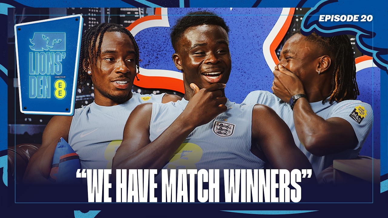 Saka, Eze & Madueke talk Argentina & birthday banter | England | Ep.20 | Lions' Den Connected by EE