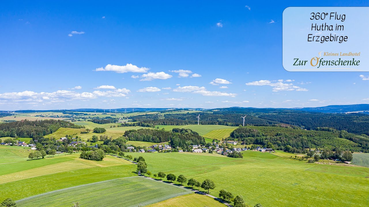 Landhotel Ofenschenke - Drohnenflug 360 Grad &uuml;ber unserem Hotel in Olbernhau (Hutha)
