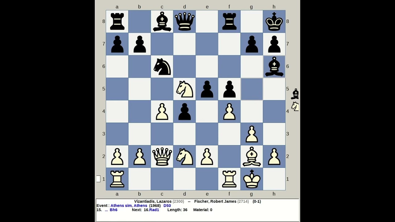 Vizantiadis, Lazaros vs Fischer, Robert James | Athens Simul Chess 1968, Greece