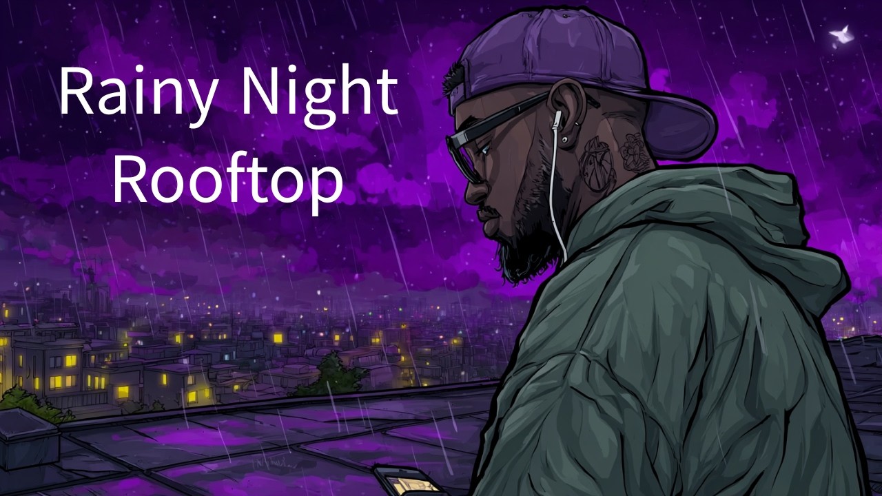 Rainy Night Rooftop — Calm Lofi Hip Hop for Late Hours & Quiet Focus | 비 오는 밤 루프탑 로파이