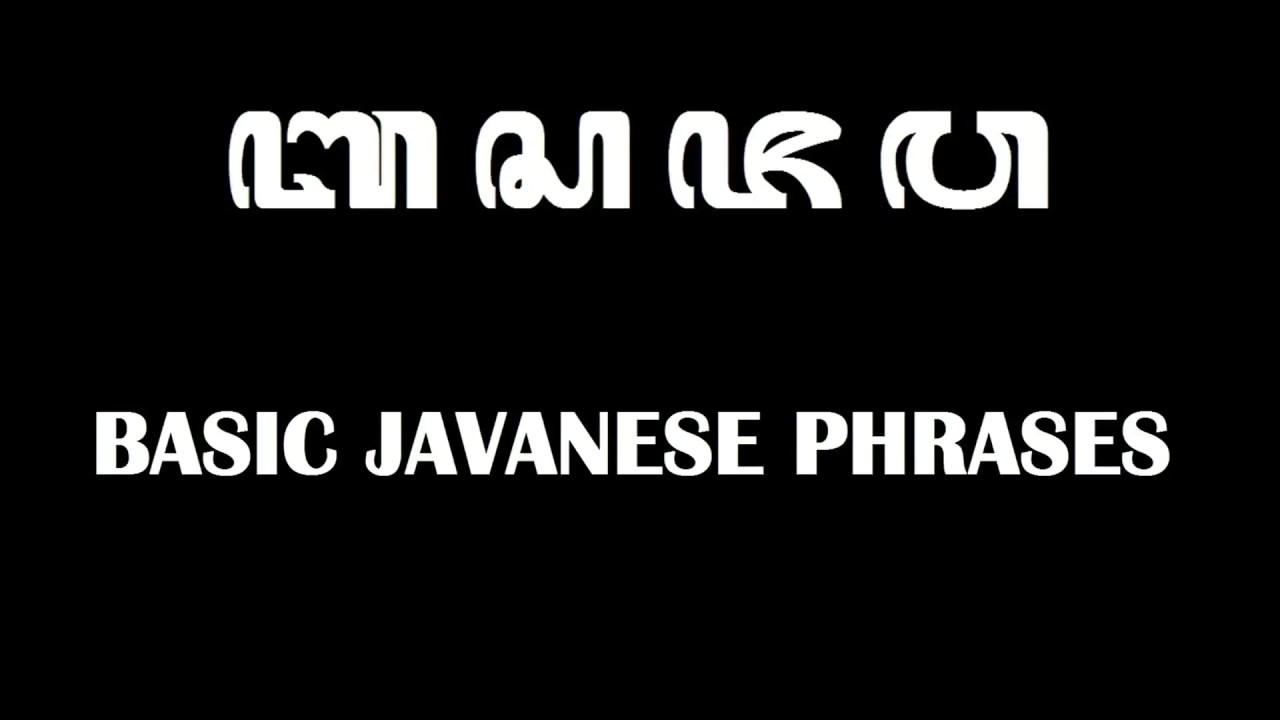 JAVANESE PHRASES