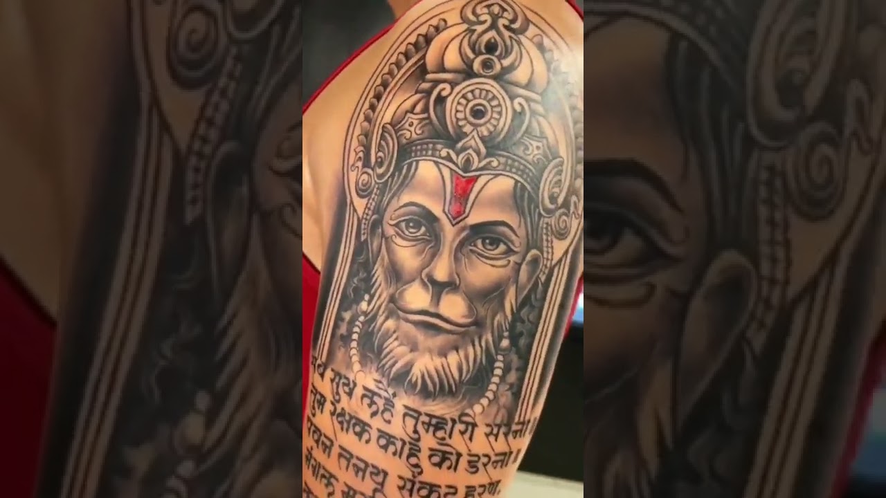 Beautiful Hanuman Tattoo Design (Hanuman Tattoo) Arun art 2.4 | Hanuman chalisa And Tattoo Design