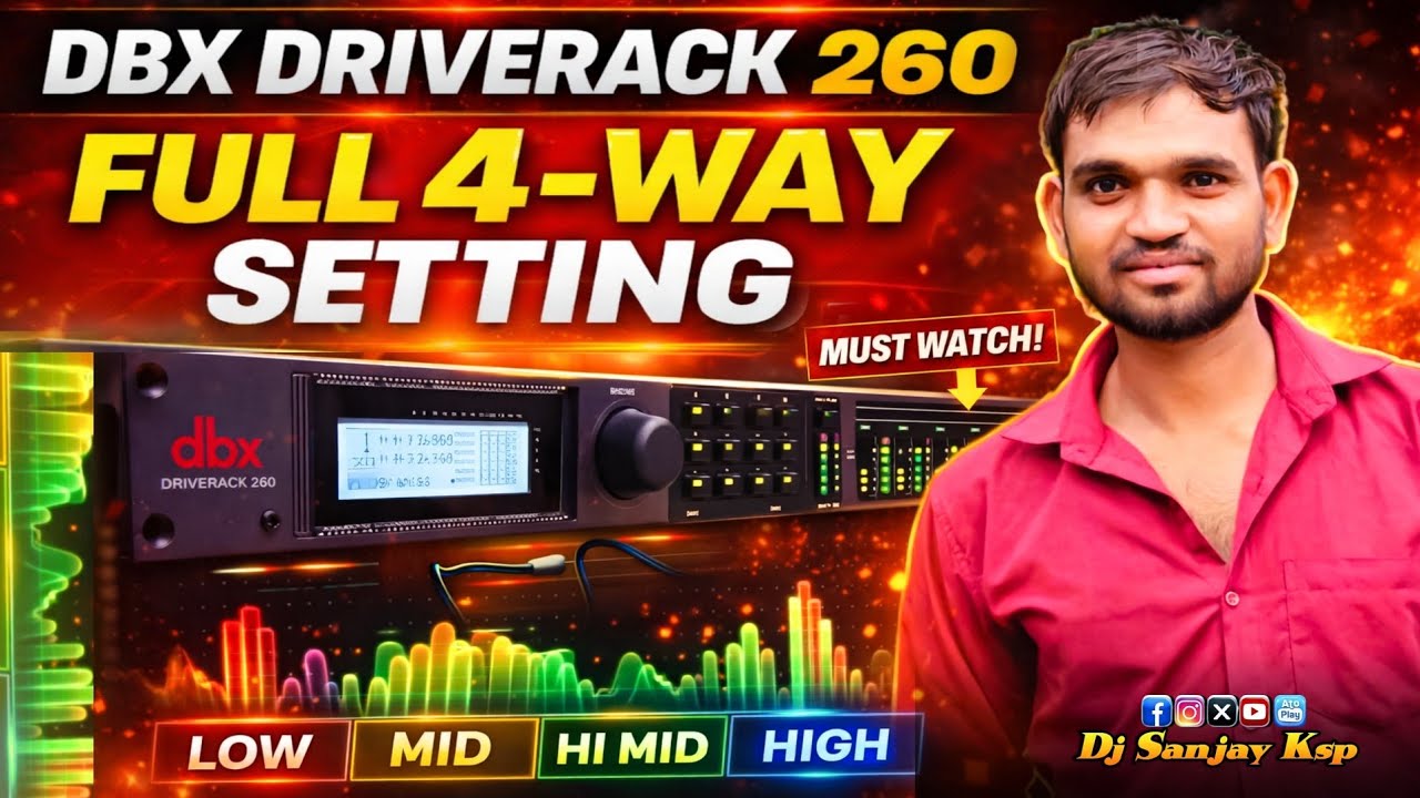 Dbx 260 driverack 4 wey full seting ! dbx 260 driverack 4 way setup ! how to set dbx driverack 260