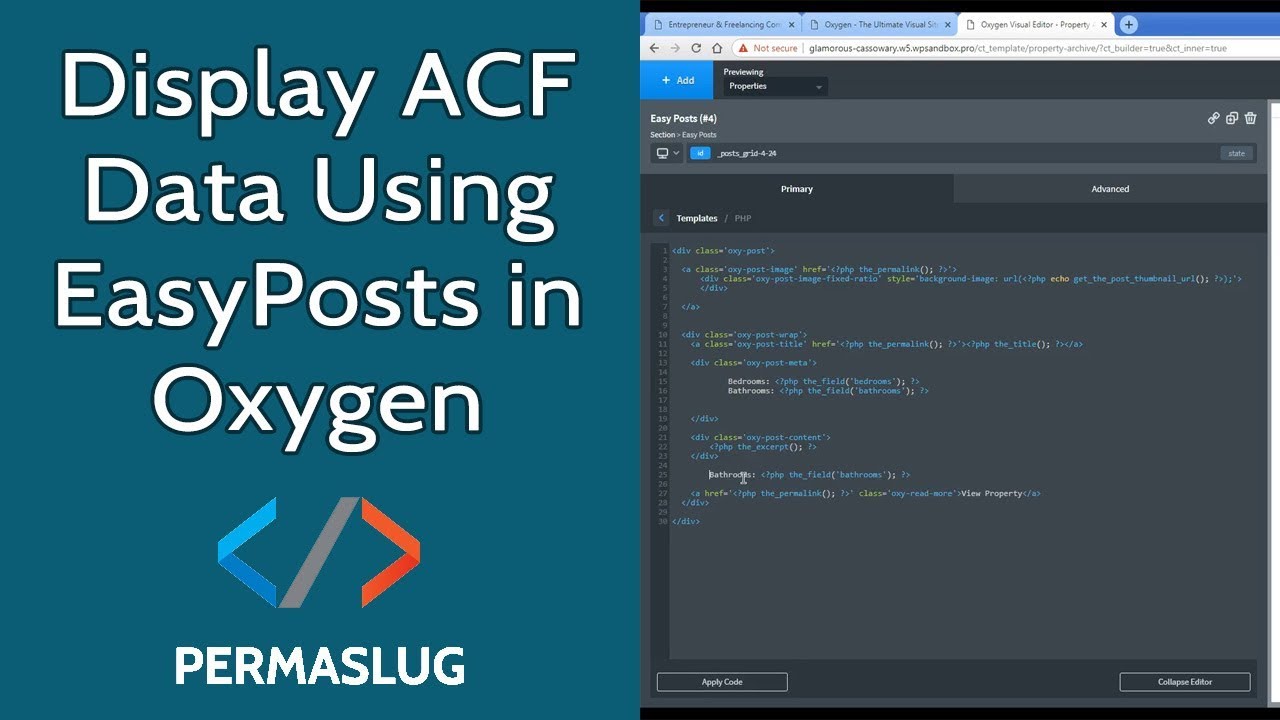 Display ACF Data Using EasyPosts in Oxygen Builder for WordPress