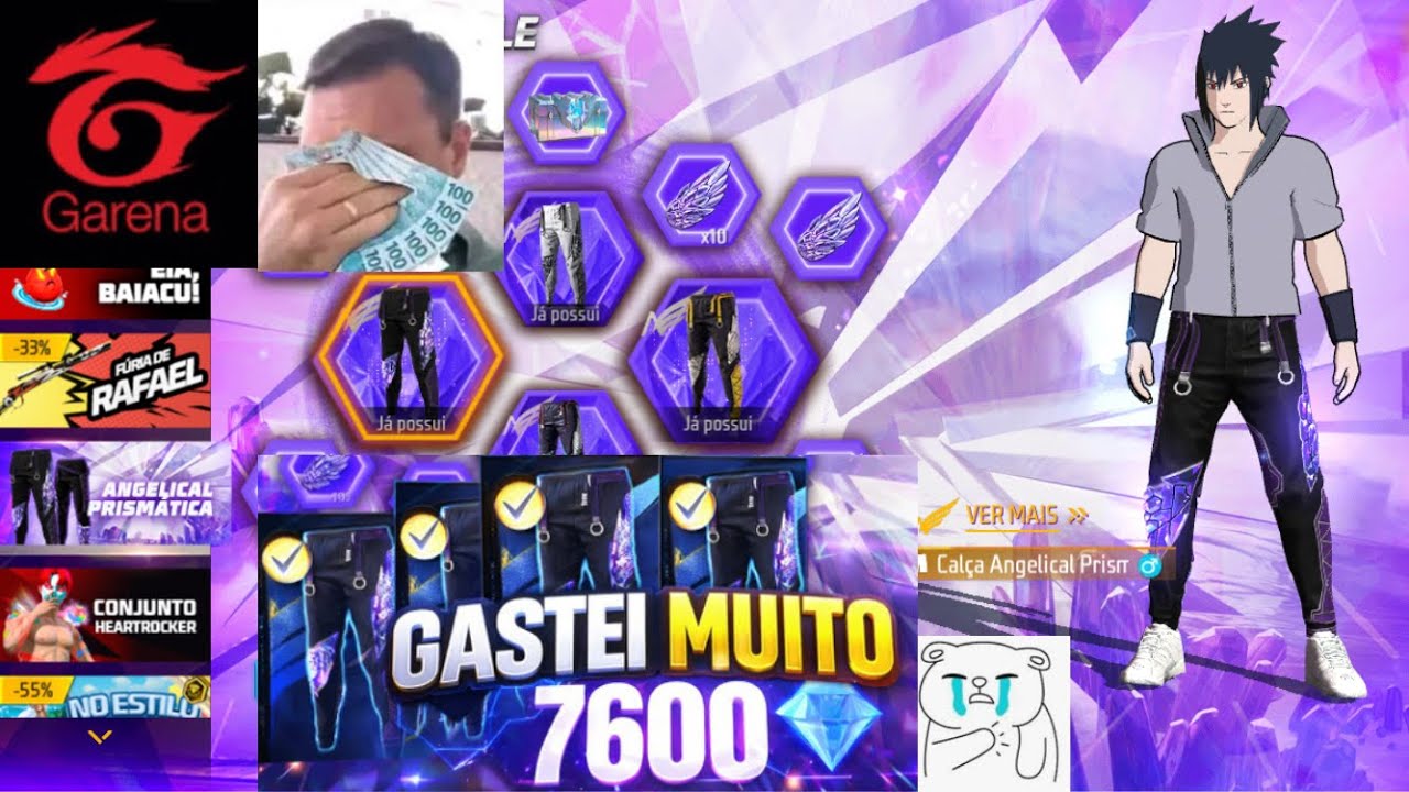 FREEFIRE: PEGANDO CALÇA ANGELICAL ROXA…