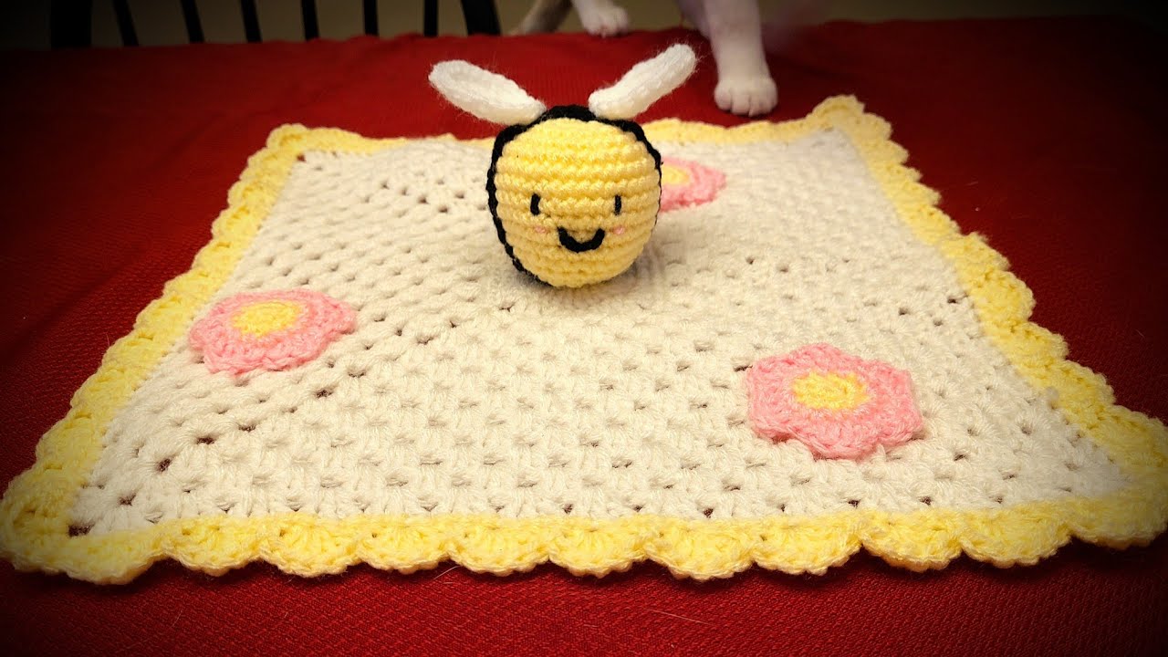Crochet Bee Baby Security Blanket Part One