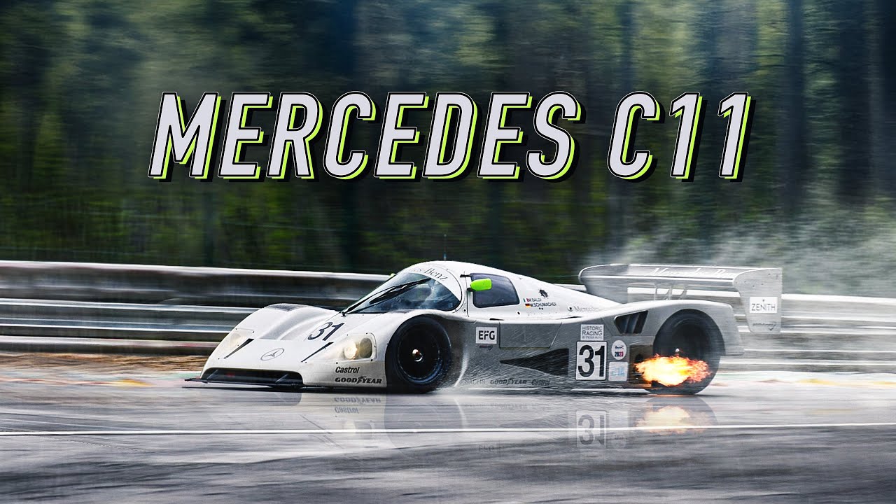 Onboard: Mercedes C11 on WET Spa - HQ V8 sound
