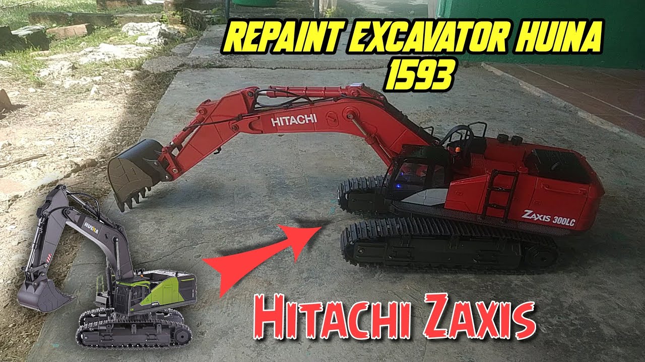 Repaint My Excavator Rc Huina 1593 To Hitachi Excavator Colour