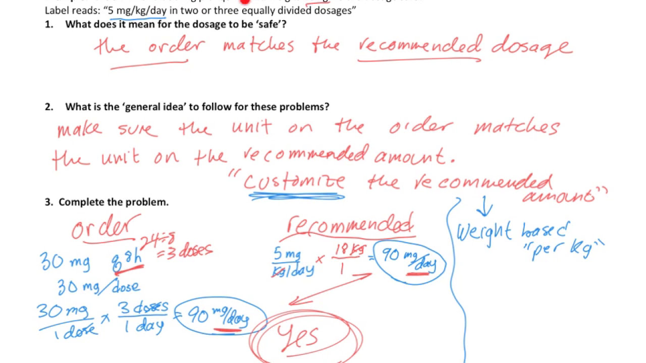 Pediatric Dosage Calculations -- Is the Order Safe? (Part 1 - Intro with Example)