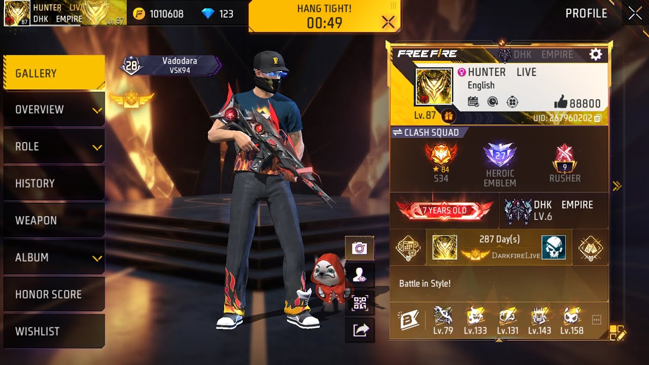 🔴HUNTER LIVE👑PLAYING WITH SUBSCRIBERS❤️ Garena Freefire || Road To 3k🎯