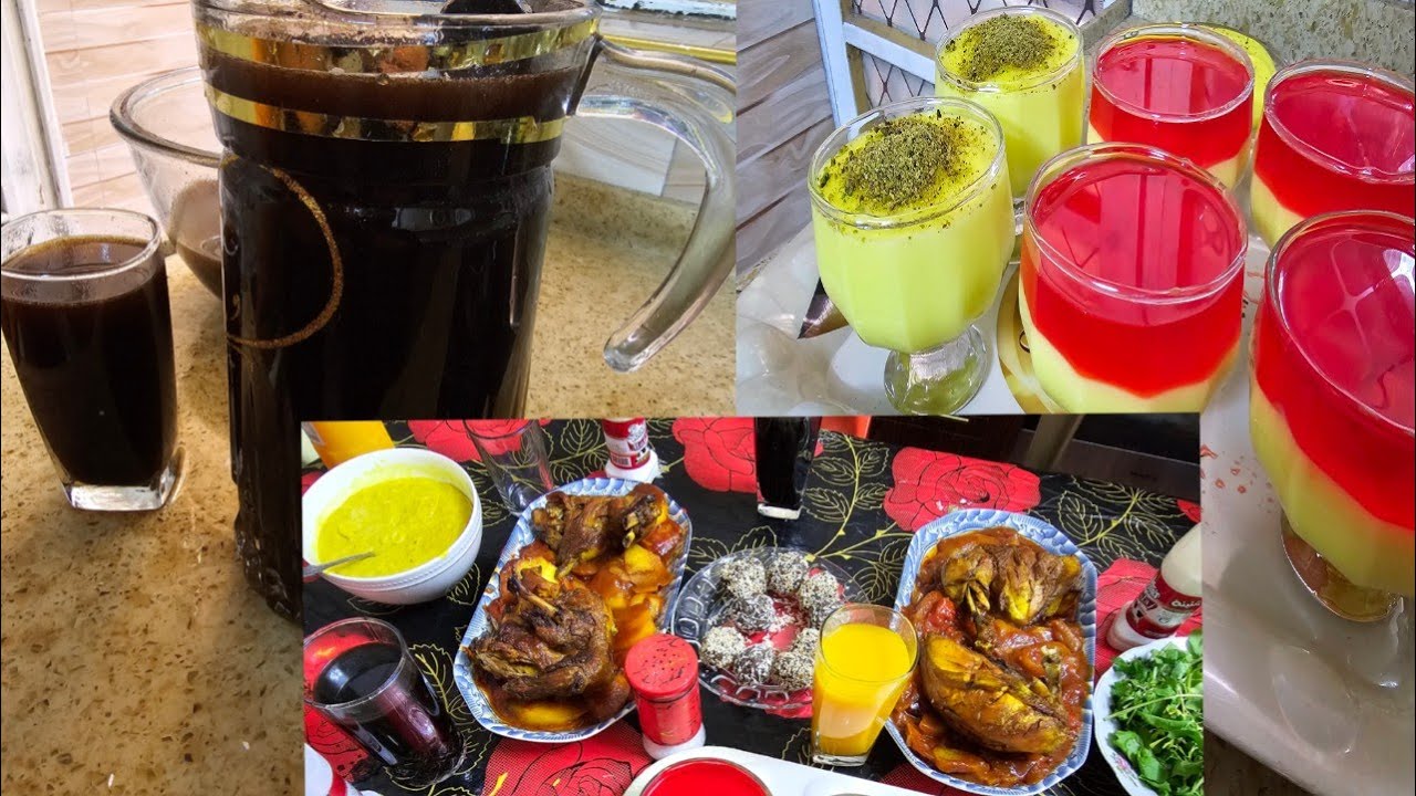 فطور اول يوم رمضان #عصير_نم_بصرة#كاستر_بالجلي #تبسي_دجاج 