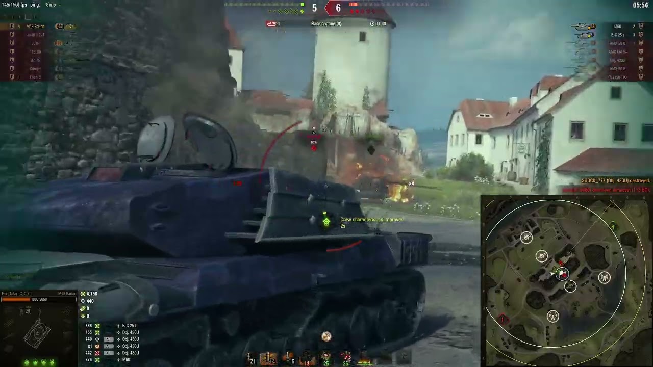 I got 6 kills and almost 7k damage on Onslaugh with my favourite tank M48 Patton.