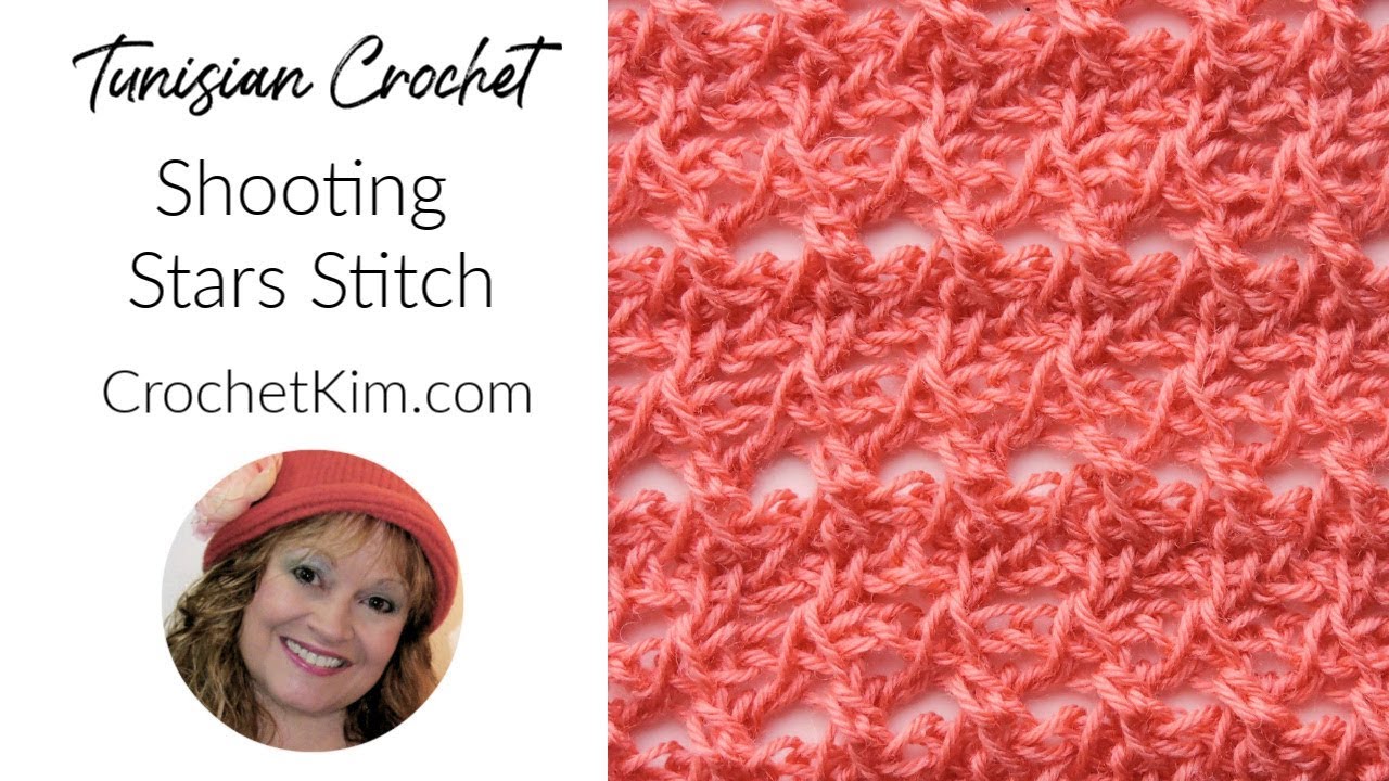 Tunisian Crochet Shooting Stars Stitch Tutorial by Kim Guzman
