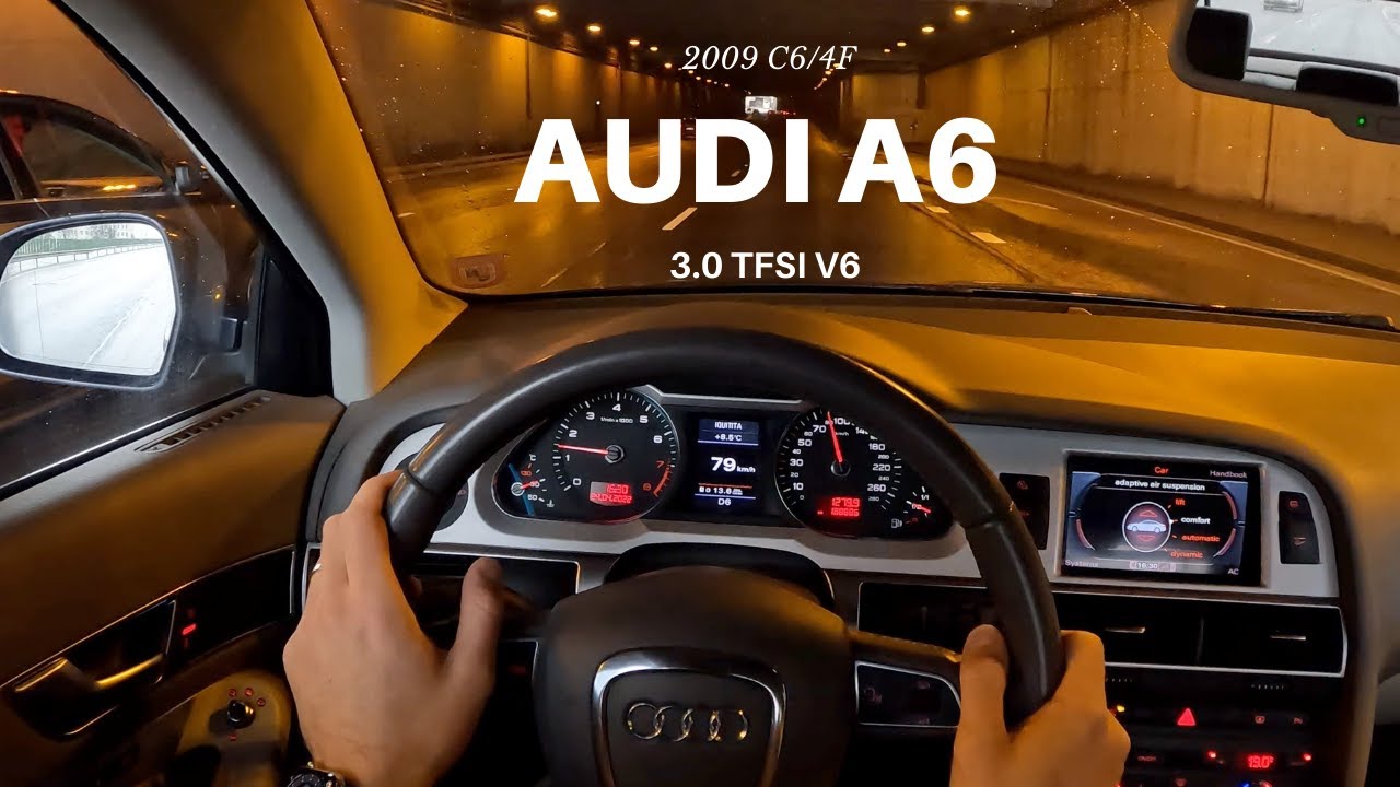 Still going strong Audi A6 quattro C6/ 4F 3.0 TFSI V6 | (POV RAINY CITY DRIVE)