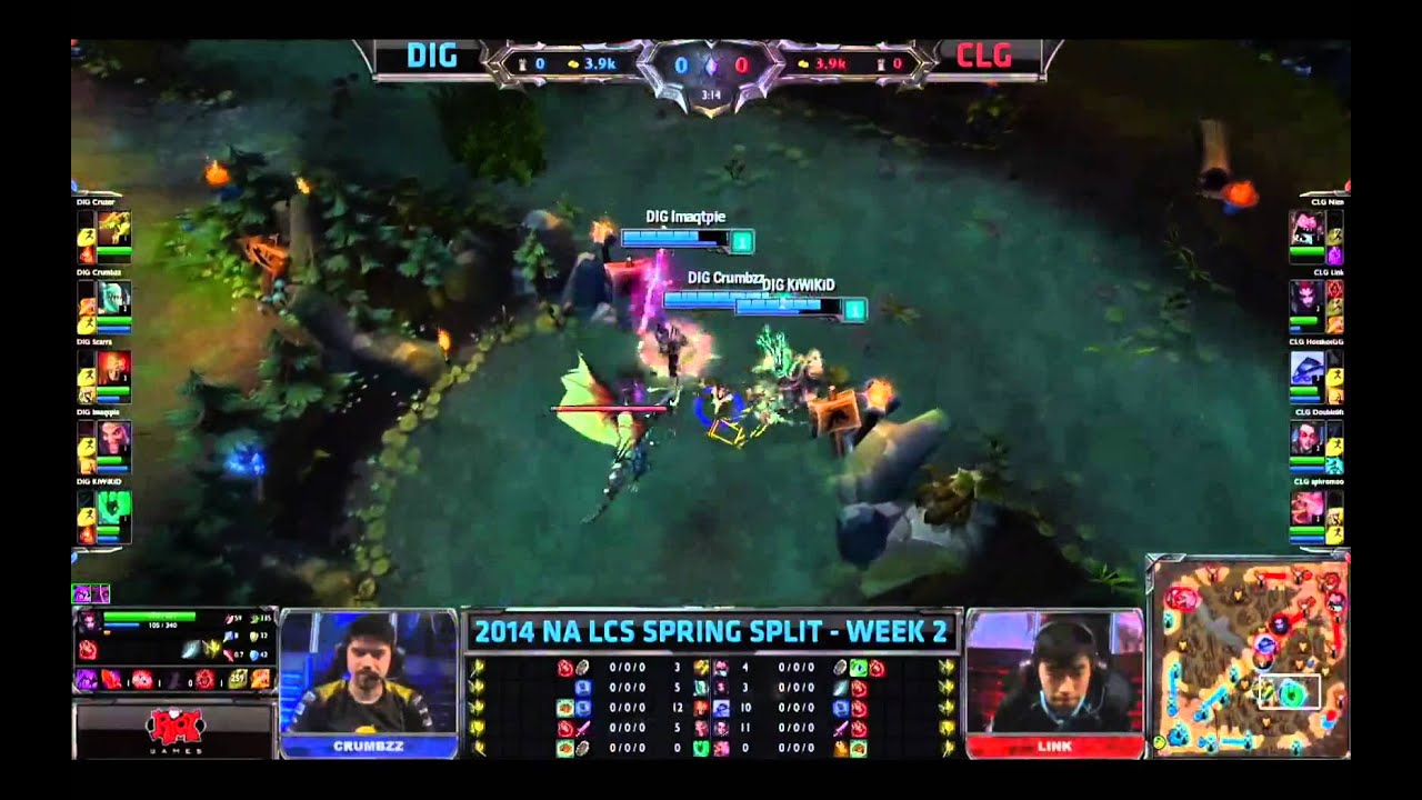 LCS 2014 NA: Spring. DIG vs CLG: DIG level 1 Dragon