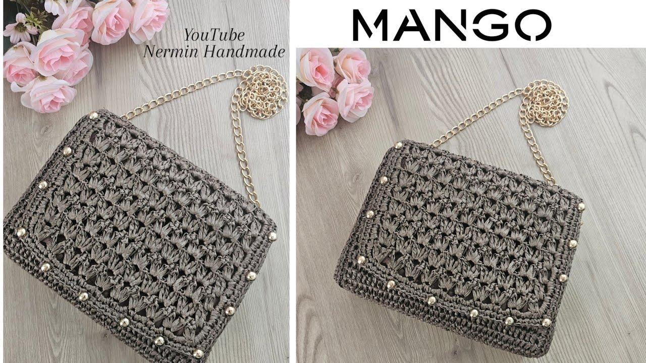 MANGO MARKA OMUZ ÇANTA YAPIMI🌸 RAFYA İPTEN ÇANTA YAPIMI 