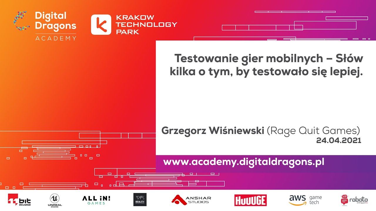 Grzegorz Wiśniewski (Rage Quit Games) Testowanie gier mobilnych. Sł&oacute;w kilka, by testowało się lepiej
