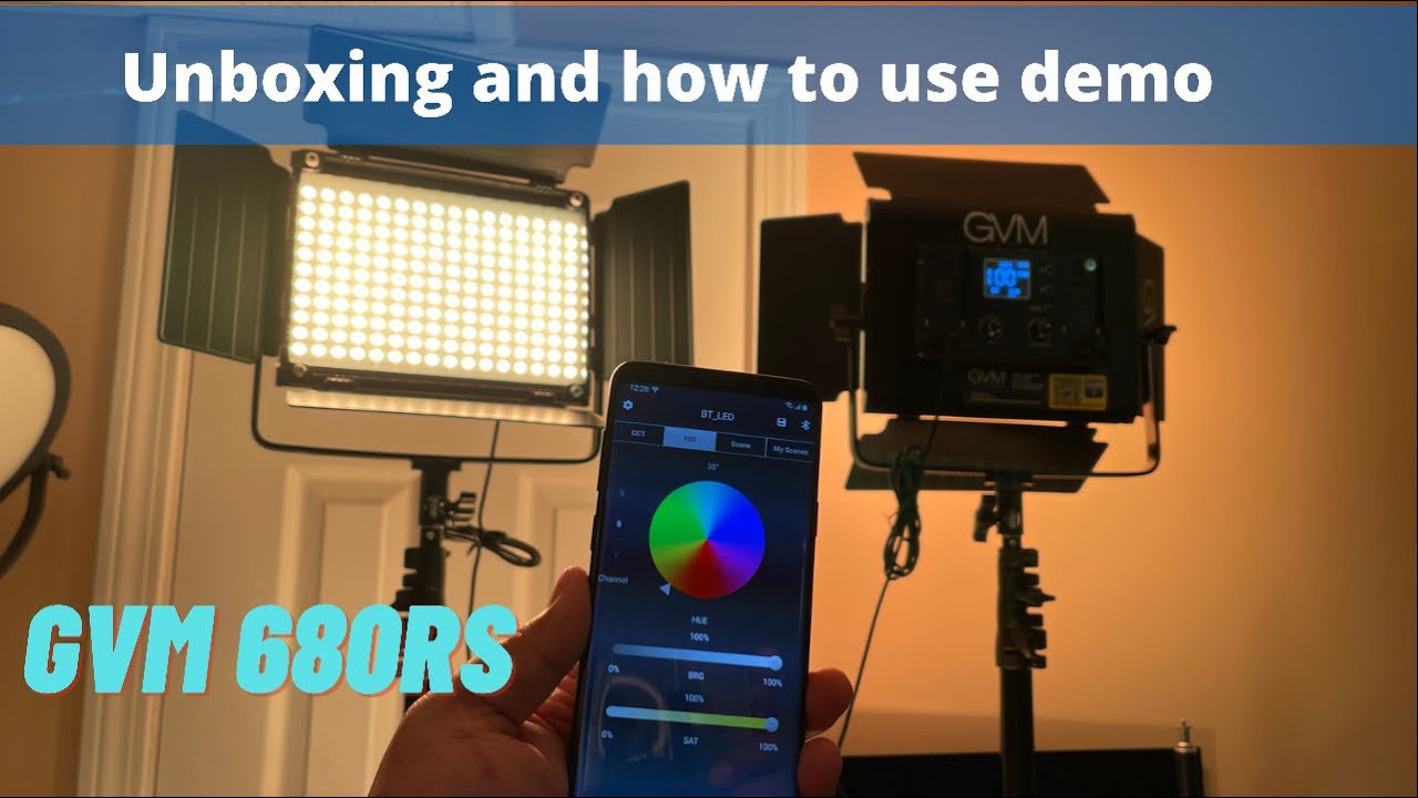 GVM 680RS RGB YouTube Lights - Unboxing, How to use it, App demo, Battery setup