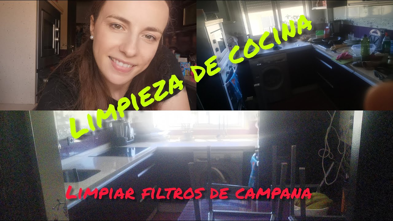 Limpieza de cocina sucia-quitar grasa de los filtros de la campana.