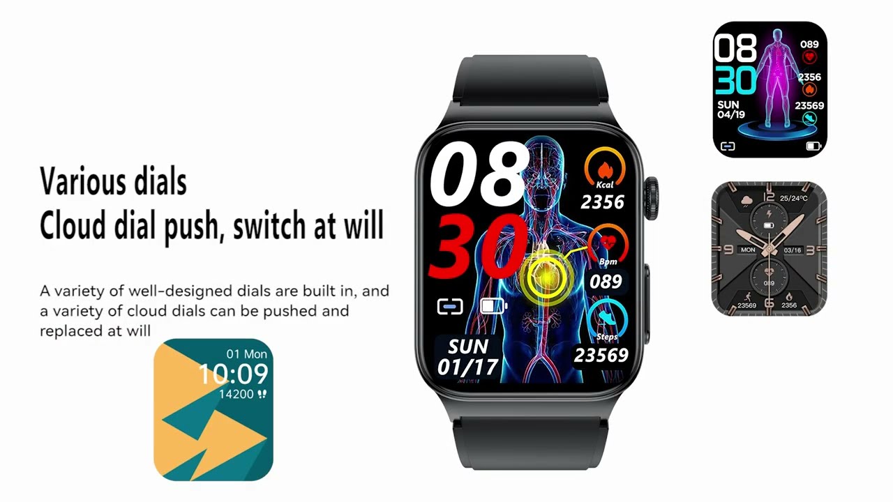 E500 Blood Glucose, ECG Monitoring #smartwatch  Manufacturer Smart Watch Wholesalers Factory