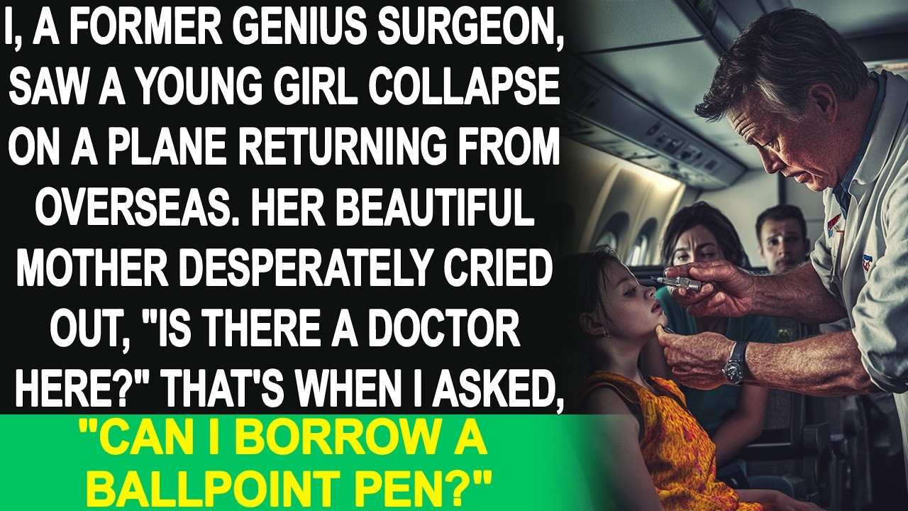 I, a former genius surgeon, saw a girl collapse on a plane. I asked for a pen to save her.