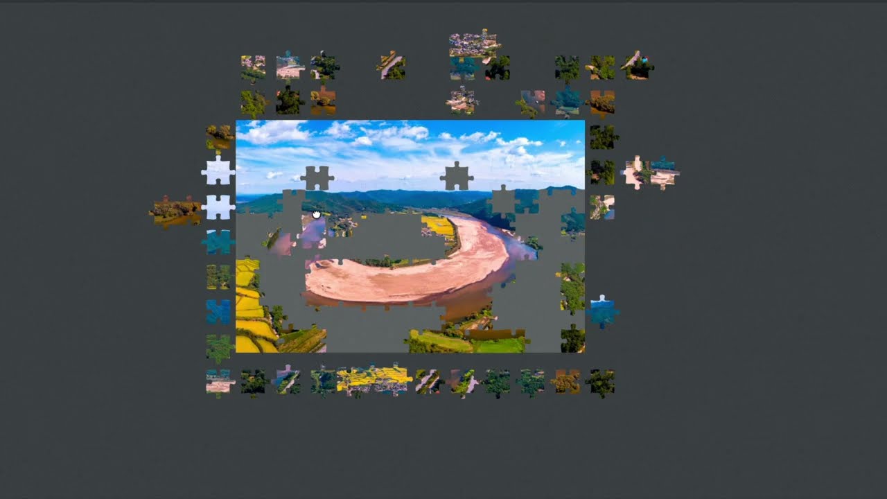 Aerial view of the tulip garden Jigsaw Puzzle | Lofi | South Korea