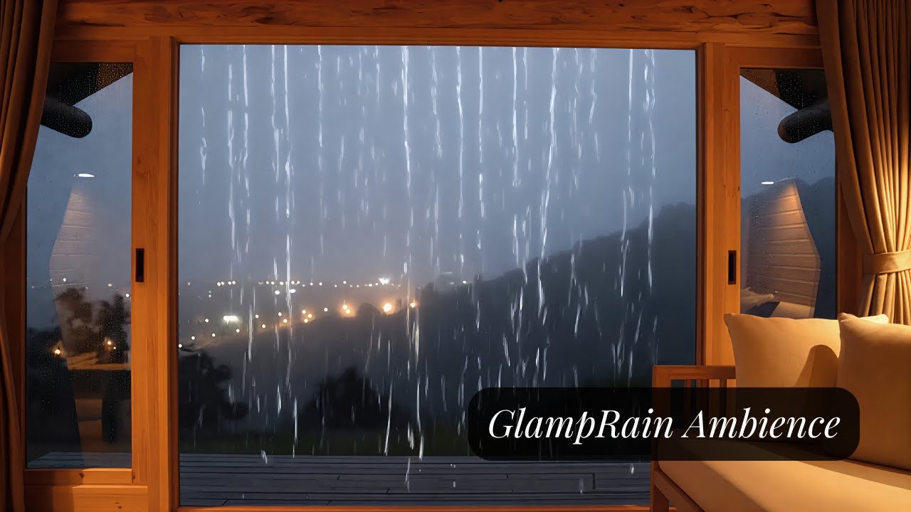 Soft Night Rain at a Forest Glamping Site for Anxiety Relief (3 Hours)