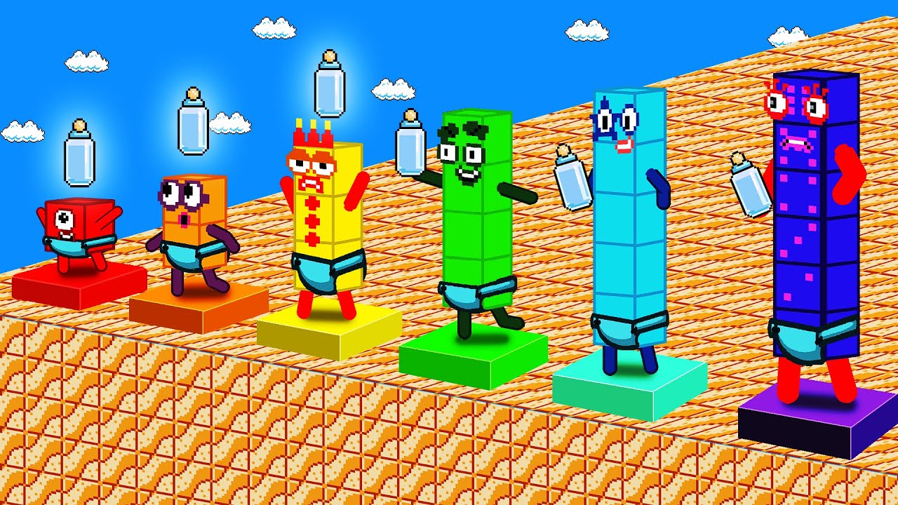 Finish the pattern? | Number Babies in Mario Maze Level Up | Game Animation