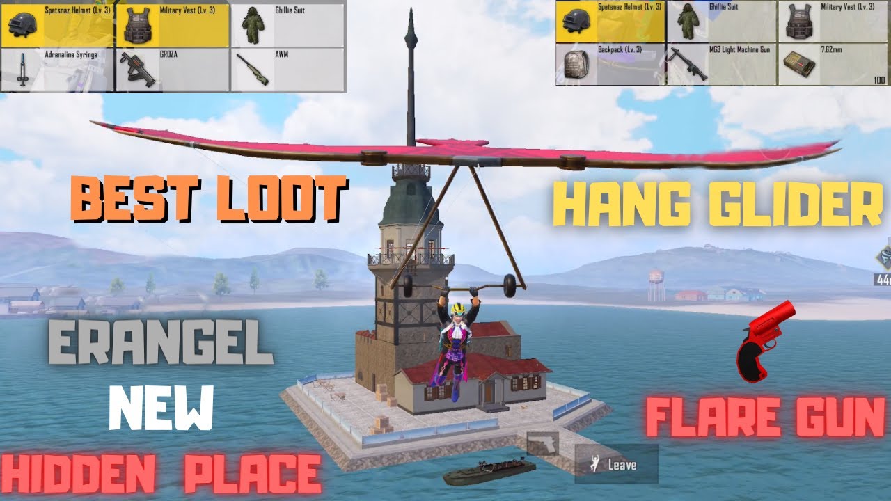 New Hidden Place In Erangel Map I Got Flare Gun Hang Glider Best Loot