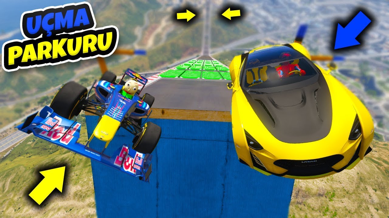 Formula 1 vs Laraki Arabalar 4 Farklu Uçma Parkurunda - GTA 5
