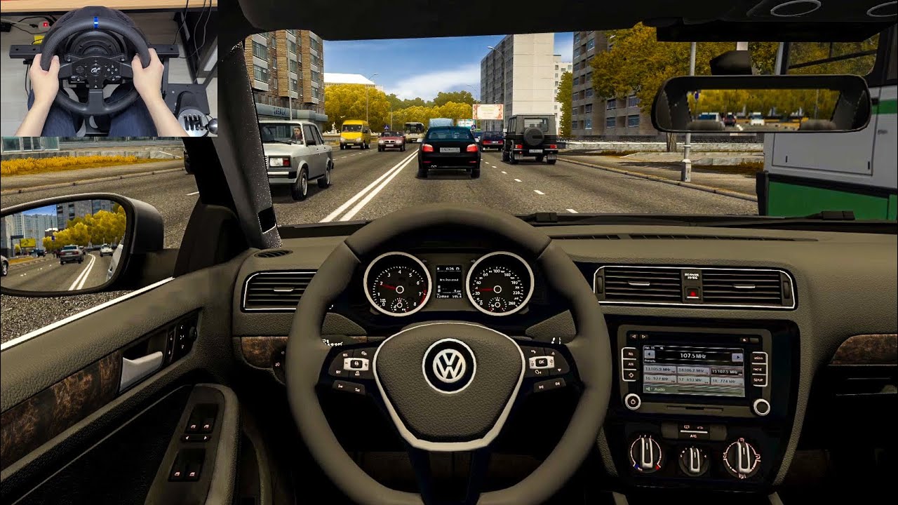 2015 Volkswagen Jetta - City Car Driving | Traffic jam [Thrustmaster T300RS gameplay]