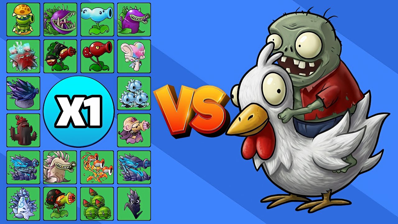 CABALLERO POLLO ZOMBI vs TODAS LAS PLANTAS X1 | PvZ FUSION