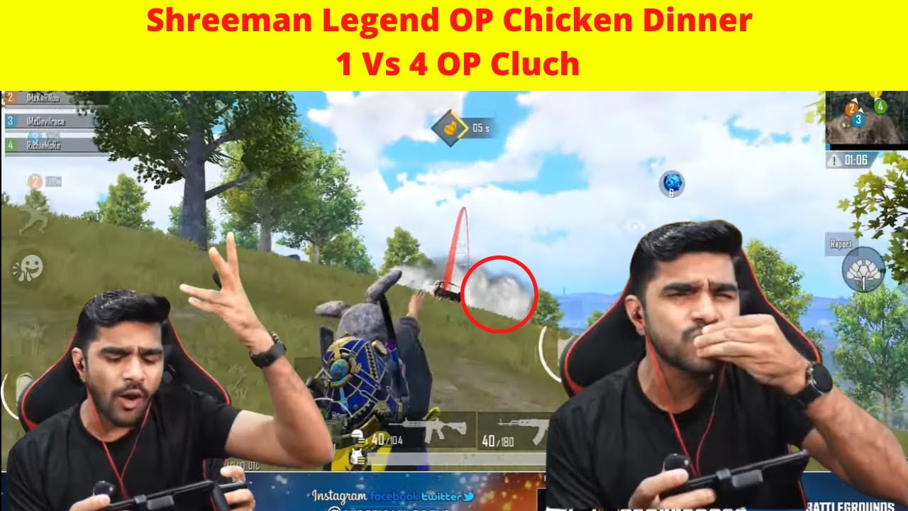 Shreeman Legend 1 Vs 4 OP Cluch | BGMI mobile | #shreemanlegendarmy #shreemanlegendlive