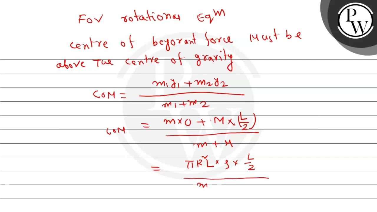 A cyllindrical wooden stick of length \( L \), and radius \( R \) a...
