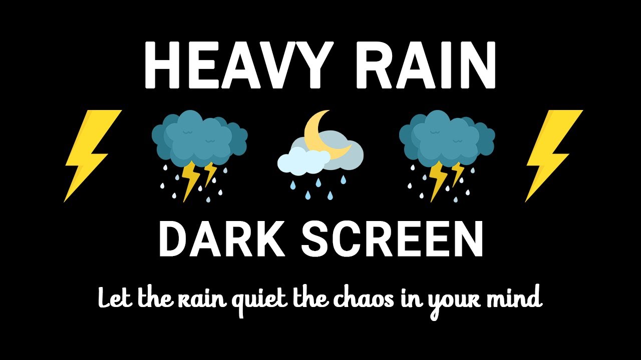 Heavy Rainstorm and Rolling Thunder | BLACK SCREEN | Sleep Peacefully Tonight
