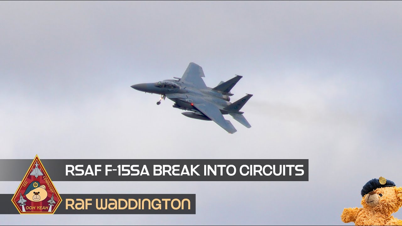 TOTALLY COOL F-15SA TWO-SHIP BREAK & CIRCUITS ROYAL SAUDI AIR FORCE COBRA WARRIOR • RAF WADDINGTON