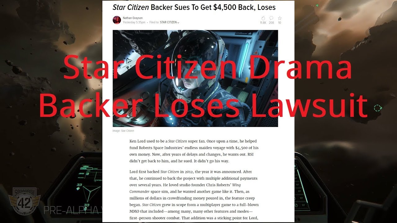 Star Citizen Drama | Backer Loses $4500 Lawsuit & Refund Policy