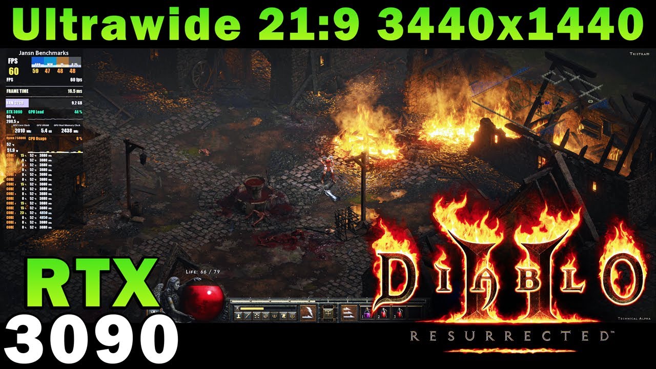 Diablo 2 Resurrected Alpha (Tristram) | RTX 3090 | R7 5800X | Ultra Graphics | Ultrawide 3440x1440