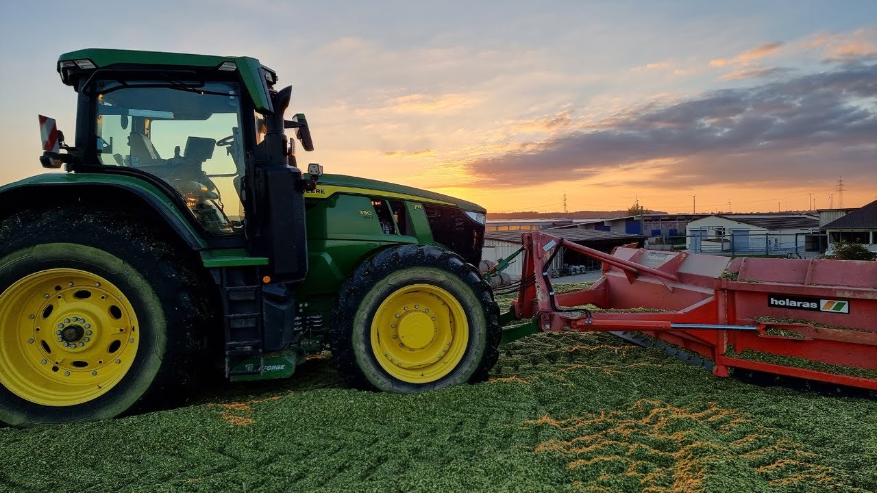 John Deere 7R 330 Mais Silobergbau!
