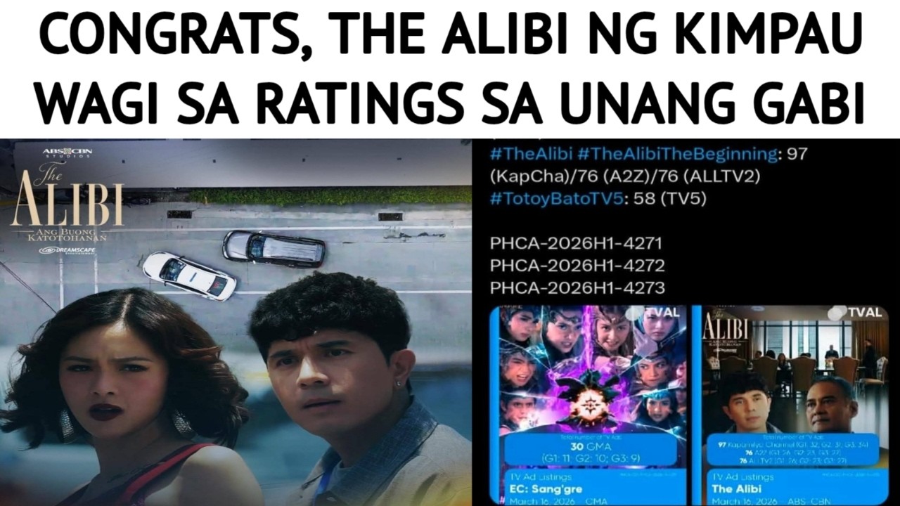 CONGRATS, THE ALIBI NG KIMPAU WAGI SA RATINGS SA UNANG GABI