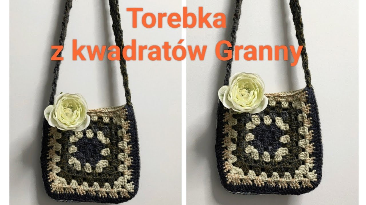 Torebka na bazie kwadratów Granny prosta Crochet Easy Bag