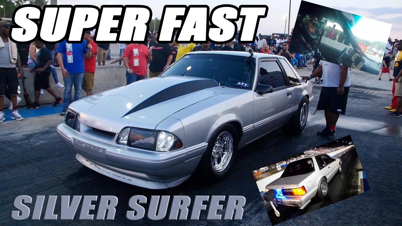 SILVER SURFER SMALL BLOCK FORD POWERED CUSTOM EXHAUST TAILPIPE MUSTANG IS A BEAST ON NITROUS