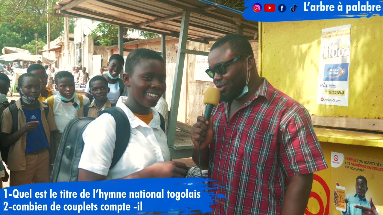 🔵 Quel est le titre de l hymne togolais 🇹🇬 ? combien de couplets compte t'il ?