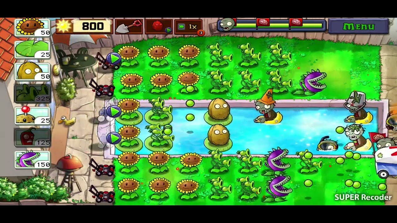 Растения против зомби бассейн уровень 7 играю в plant's VS zombies #растенияпротивзомби #баги #нашел