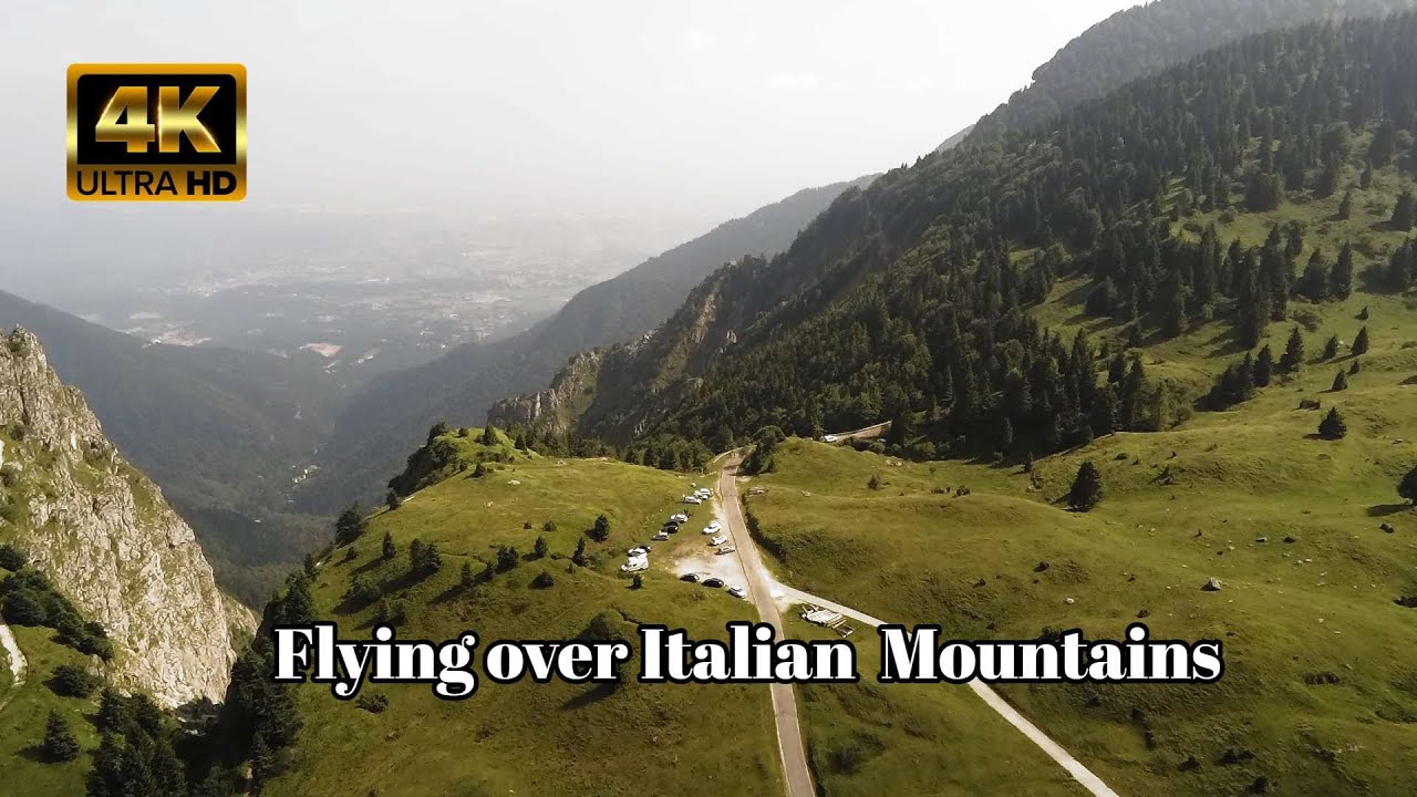 Flying over Italian  Mountains 1 HOUR of Natural Scenery 4K UHD Drone Film