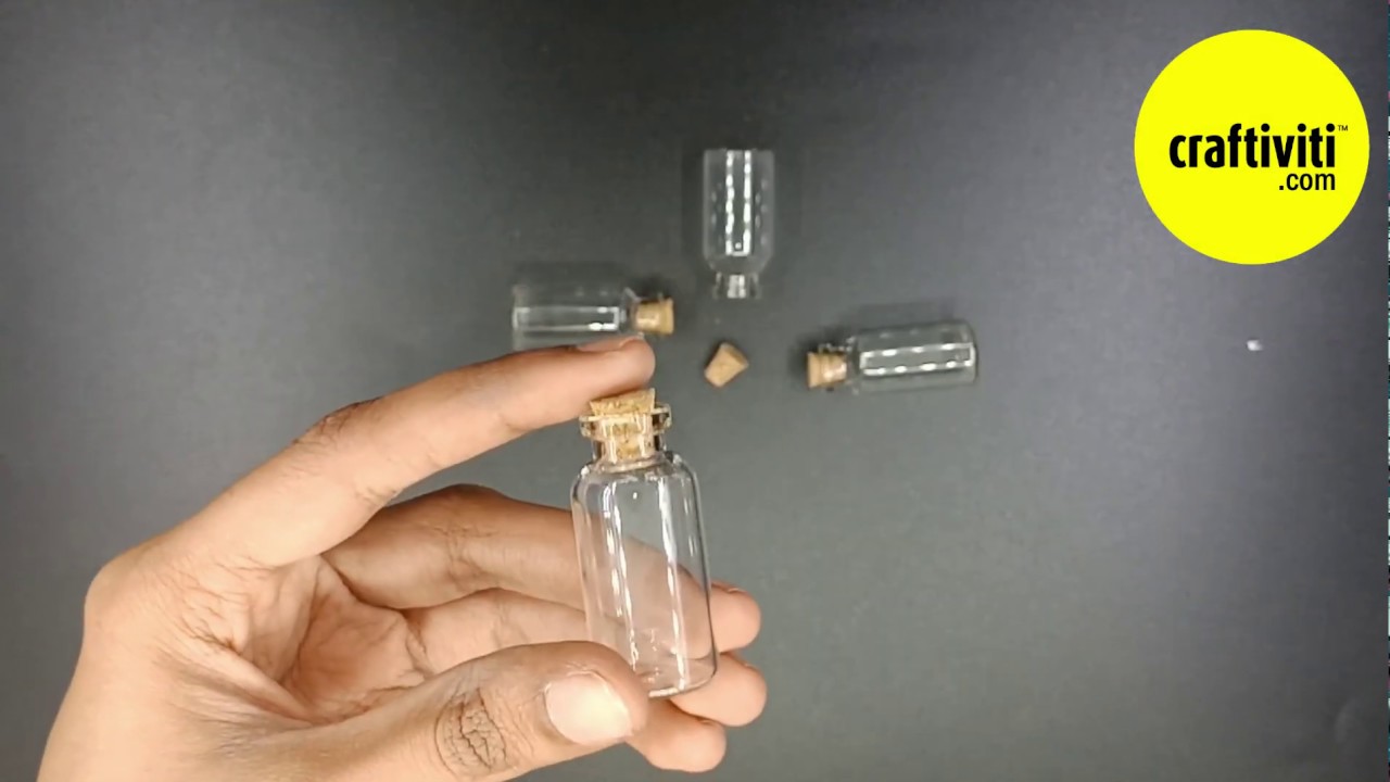 Craftiviti Mini Glass Bottle with Cork 5ml &ndash; 4 Bottles