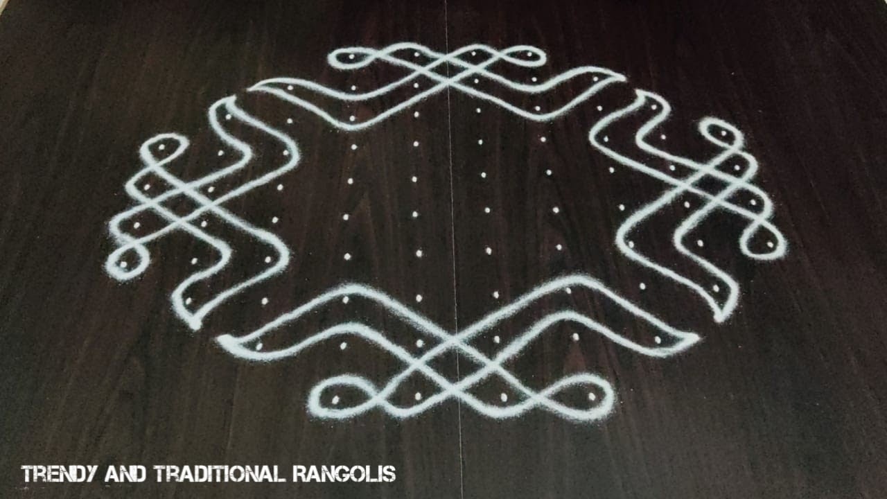 Simple sikku kolam | 10-4 dots melikala muggulu | kambi/neli kolam | Trendy and traditional rangolis